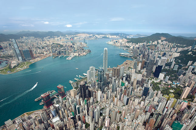 Hong Kong, mix of commercial and residental tower blocks